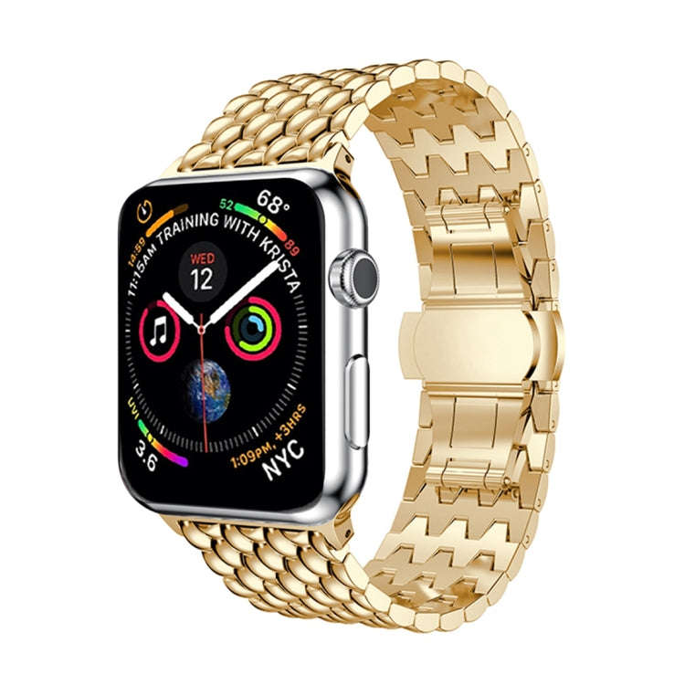 Dragon Grain Solid Stainless Steel Wrist Strap Watch Band for Apple Watch Series 3 & 2 & 1 42mm(G...