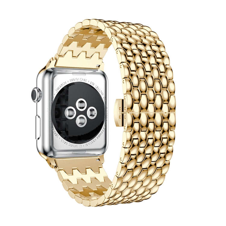 Dragon Grain Solid Stainless Steel Wrist Strap Watch Band for Apple Watch Series 3 & 2 & 1 42mm(G...
