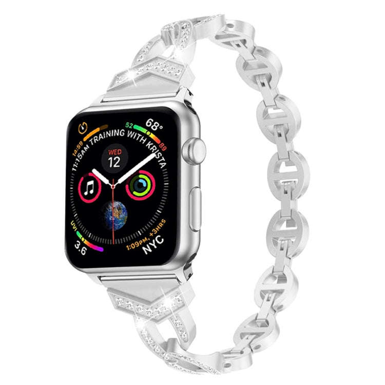 8-shaped VO Diamond-studded Solid Stainless Steel Wrist Strap Watch Band for Apple Watch Series 3...