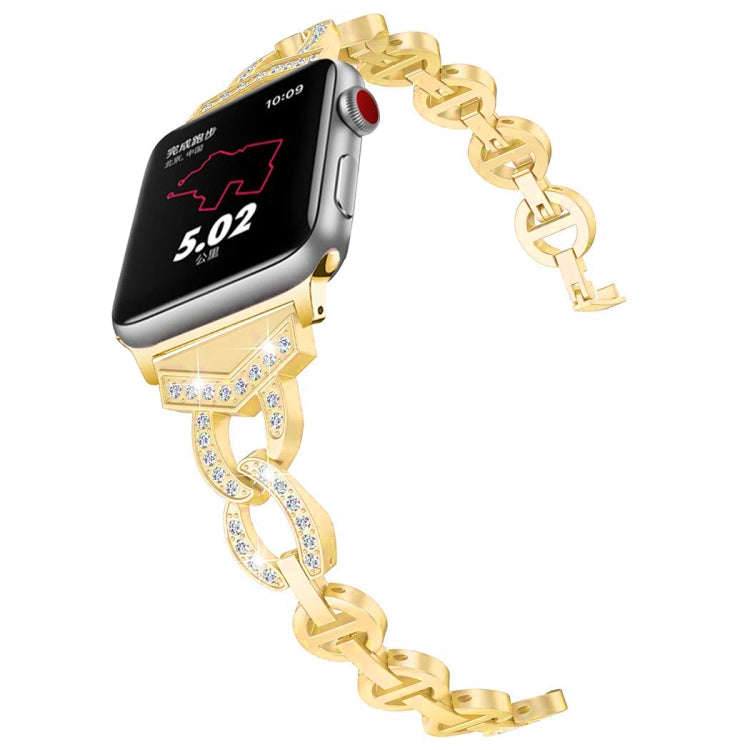 8-shaped VO Diamond-studded Solid Stainless Steel Wrist Strap Watch Band for Apple Watch Series 3...