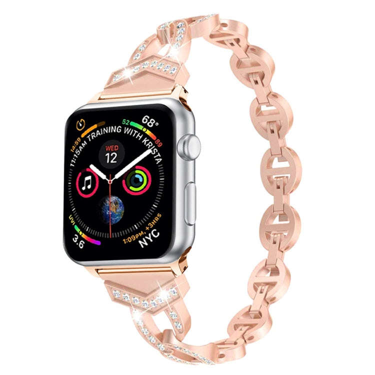 8-shaped VO Diamond-studded Solid Stainless Steel Wrist Strap Watch Band for Apple Watch Series 3...