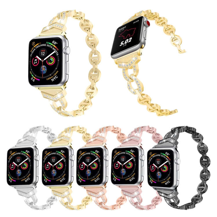 8-shaped VO Diamond-studded Solid Stainless Steel Wrist Strap Watch Band for Apple Watch Series 3...
