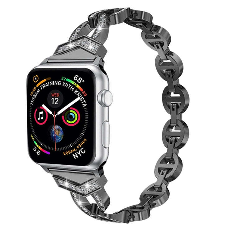 8-shaped VO Diamond-studded Solid Stainless Steel Wrist Strap Watch Band for Apple Watch Series 3...