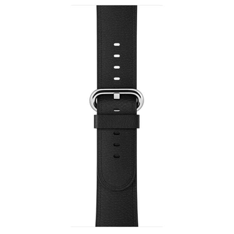 Classic Button Leather Wrist Strap Watch Band for Apple Watch Series 3 & 2 & 1 38mm(Black)