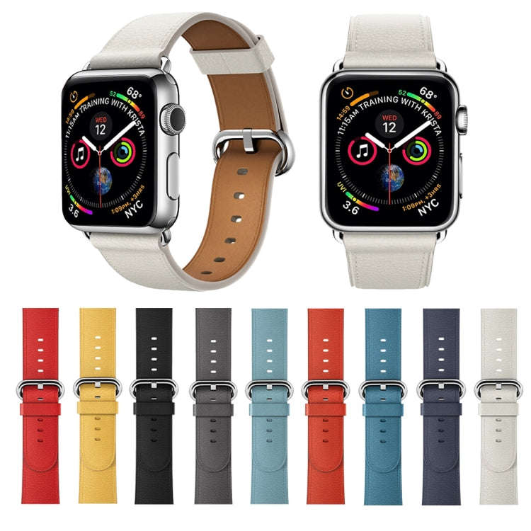 Classic Button Leather Wrist Strap Watch Band for Apple Watch Series 3 & 2 & 1 38mm(Light Blue)