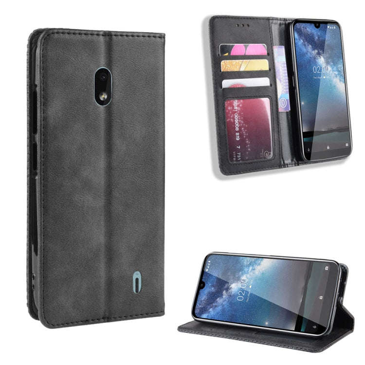 Magnetic Buckle Retro Crazy Horse Texture Horizontal Flip Leather Case for Nokia 2.2, with Holder...