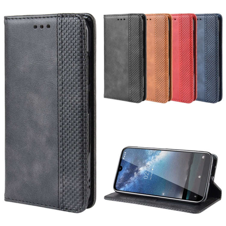 Magnetic Buckle Retro Crazy Horse Texture Horizontal Flip Leather Case for Nokia 2.2, with Holder...