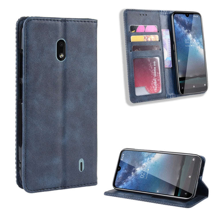 Magnetic Buckle Retro Crazy Horse Texture Horizontal Flip Leather Case for Nokia 2.2, with Holder...