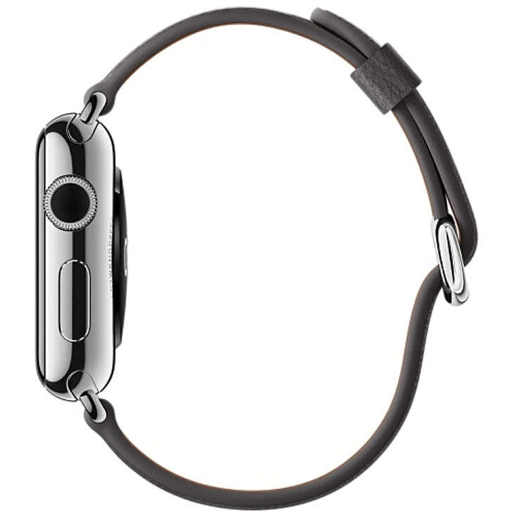 Classic Button Leather Wrist Strap Watch Band for Apple Watch Series 3 & 2 & 1 42mm(Gray)