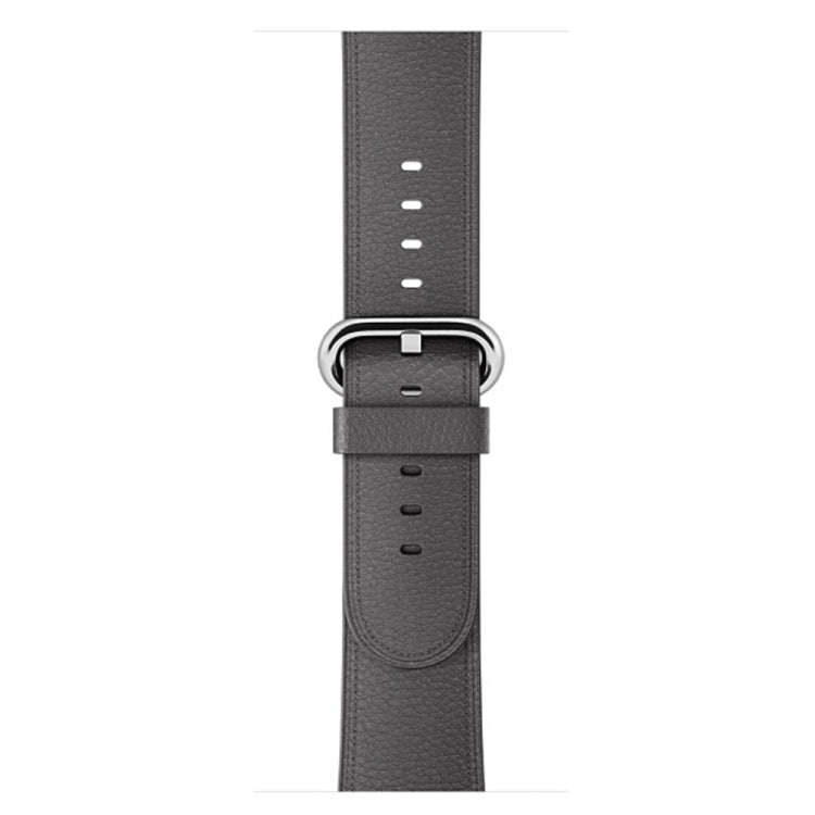 Classic Button Leather Wrist Strap Watch Band for Apple Watch Series 3 & 2 & 1 42mm(Gray)