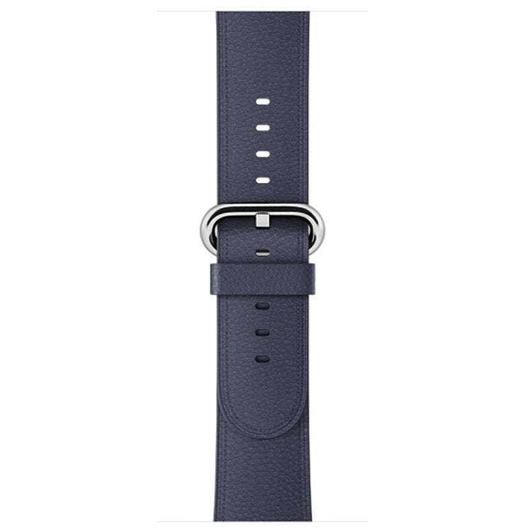 Classic Button Leather Wrist Strap Watch Band for Apple Watch Series 3 & 2 & 1 42mm(Midnight Blue)