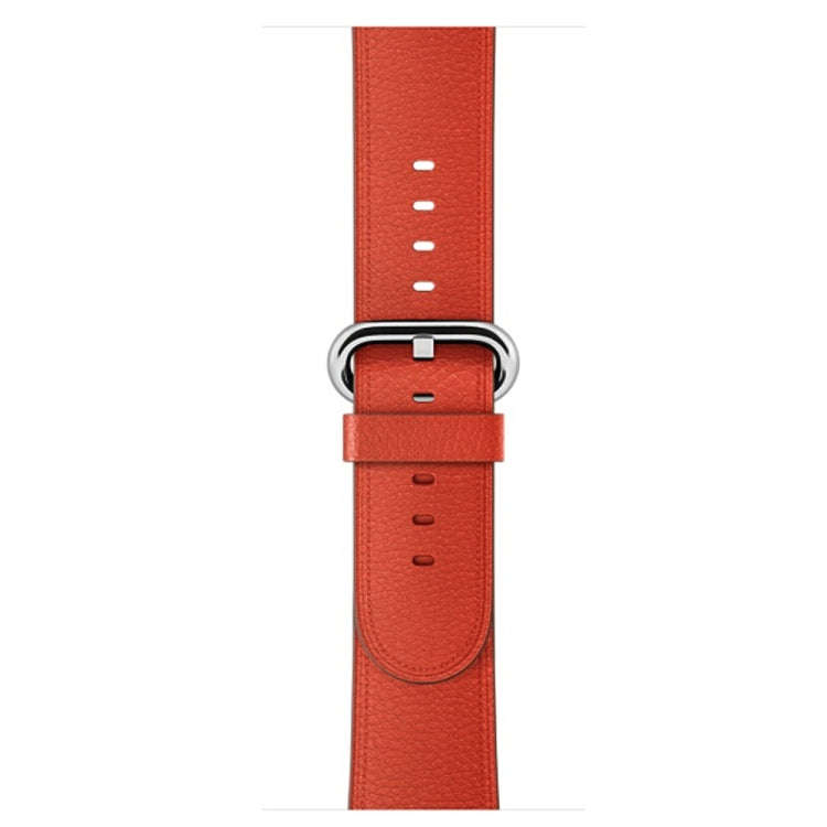 Classic Button Leather Wrist Strap Watch Band for Apple Watch Series 3 & 2 & 1 42mm(Orange)