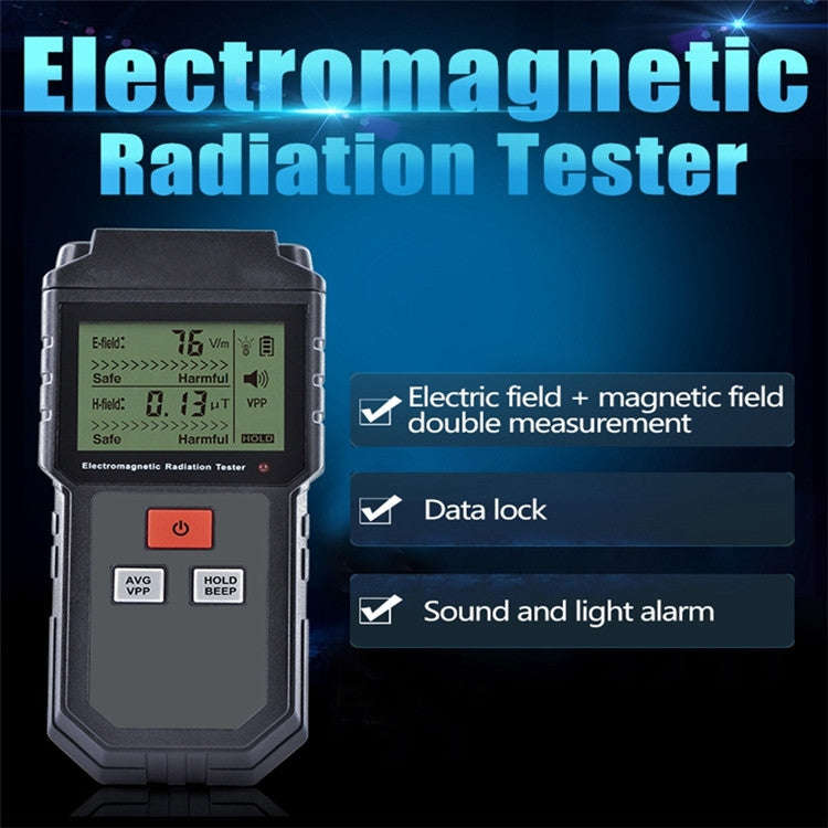 RZ825 Electromagnetic Radiation Tester Portable Digital Liquid Crystal Electromagnetic Field EMF ...
