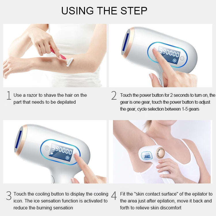 K_SKIN KD506A Epilator Household Freezing Photon Hair Removal Instrument 5 Levels of Light Intens...