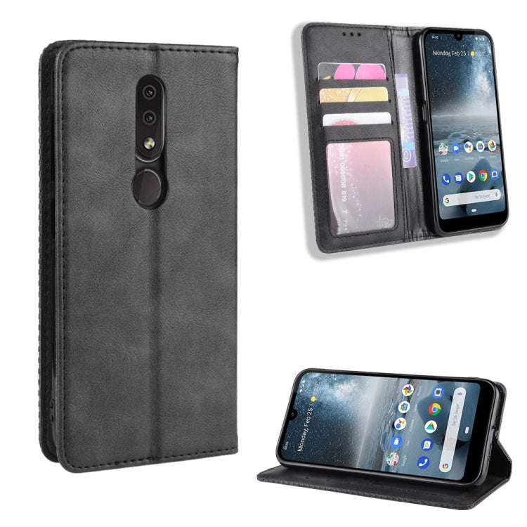 Magnetic Buckle Retro Crazy Horse Texture Horizontal Flip Leather Case for Nokia 4.2, with Holder...