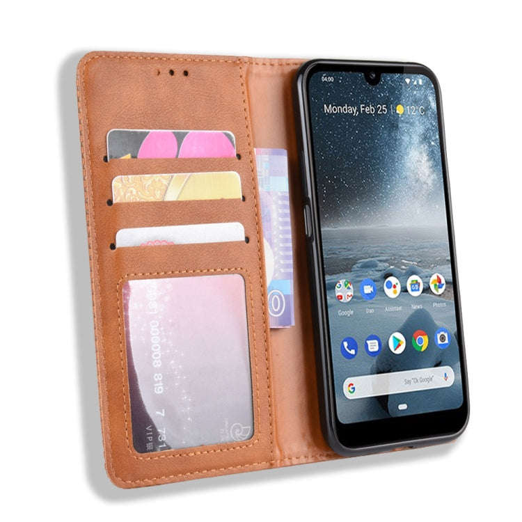 Magnetic Buckle Retro Crazy Horse Texture Horizontal Flip Leather Case for Nokia 4.2, with Holder...