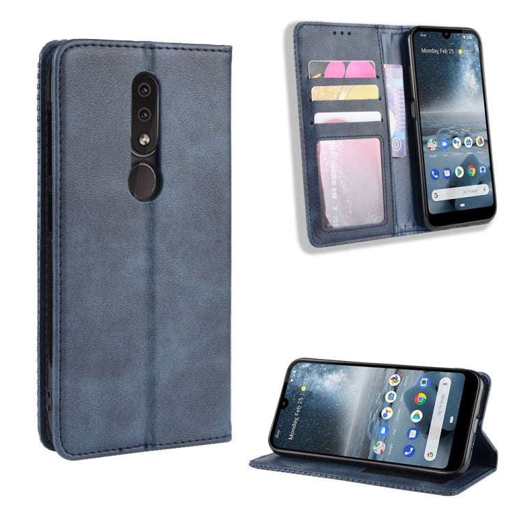 Magnetic Buckle Retro Crazy Horse Texture Horizontal Flip Leather Case for Nokia 4.2, with Holder...