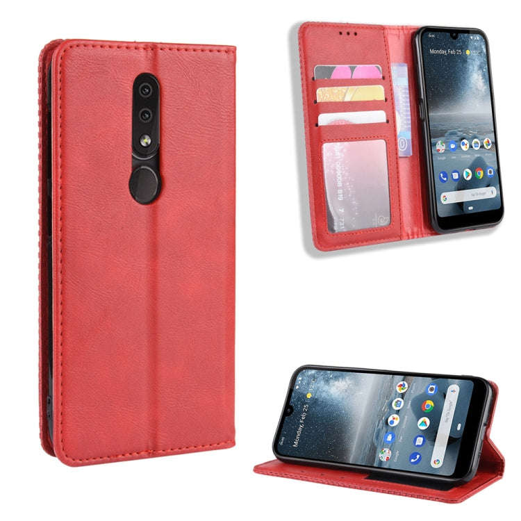 Magnetic Buckle Retro Crazy Horse Texture Horizontal Flip Leather Case for Nokia 4.2, with Holder...