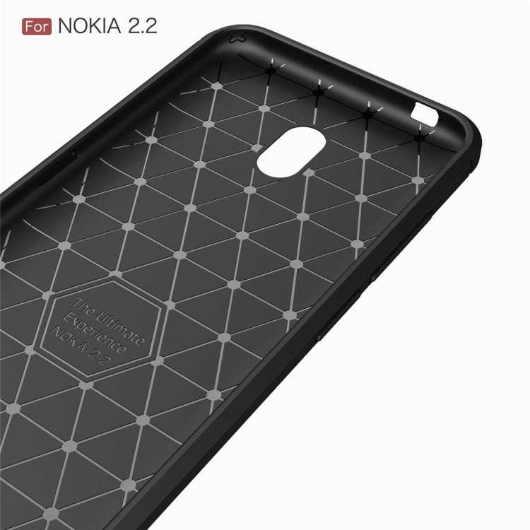 Brushed Texture Carbon Fiber TPU Case for Nokia 2.2(Navy Blue)