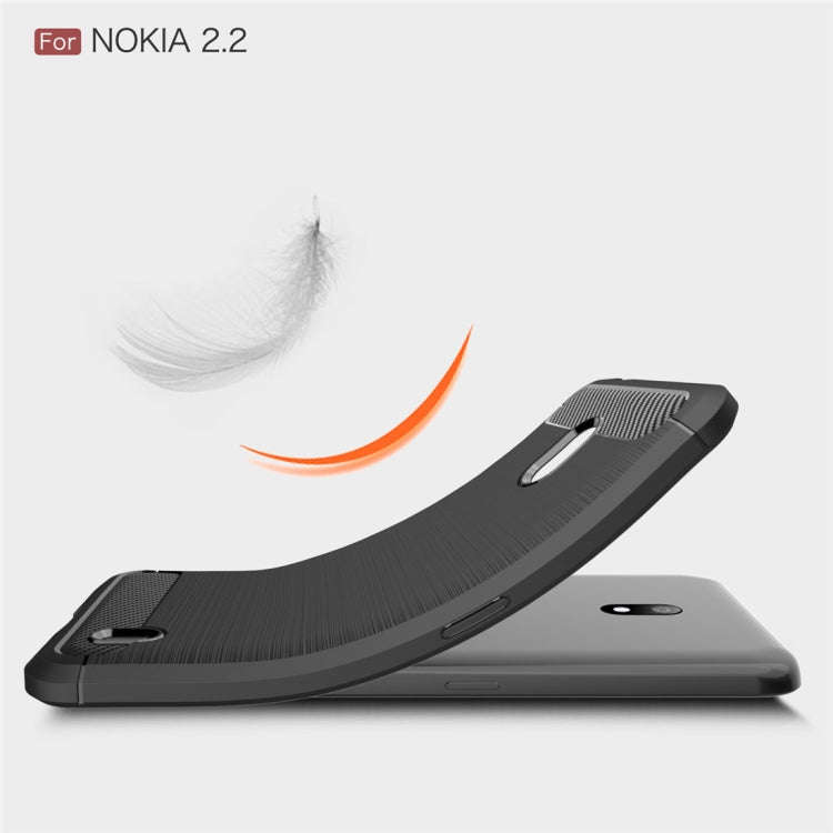 Brushed Texture Carbon Fiber TPU Case for Nokia 2.2(Navy Blue)