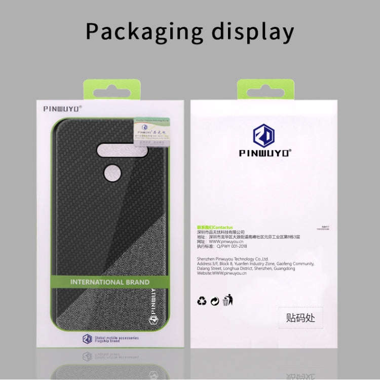 PINWUYO Hong Series Anti-fall TPU+ Chemical Fiber Cloth Protective Cover for LG G8 / G8 ThinQ(Blue)