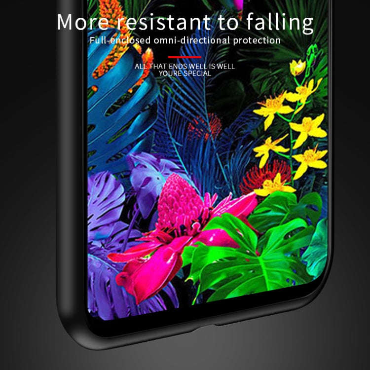 PINWUYO Hong Series Anti-fall TPU+ Chemical Fiber Cloth Protective Cover for LG G8 / G8 ThinQ(Blue)
