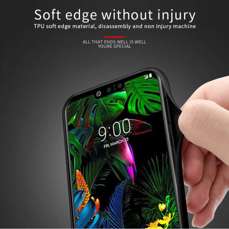 PINWUYO Hong Series Anti-fall TPU+ Chemical Fiber Cloth Protective Cover for LG G8 / G8 ThinQ(Blue)