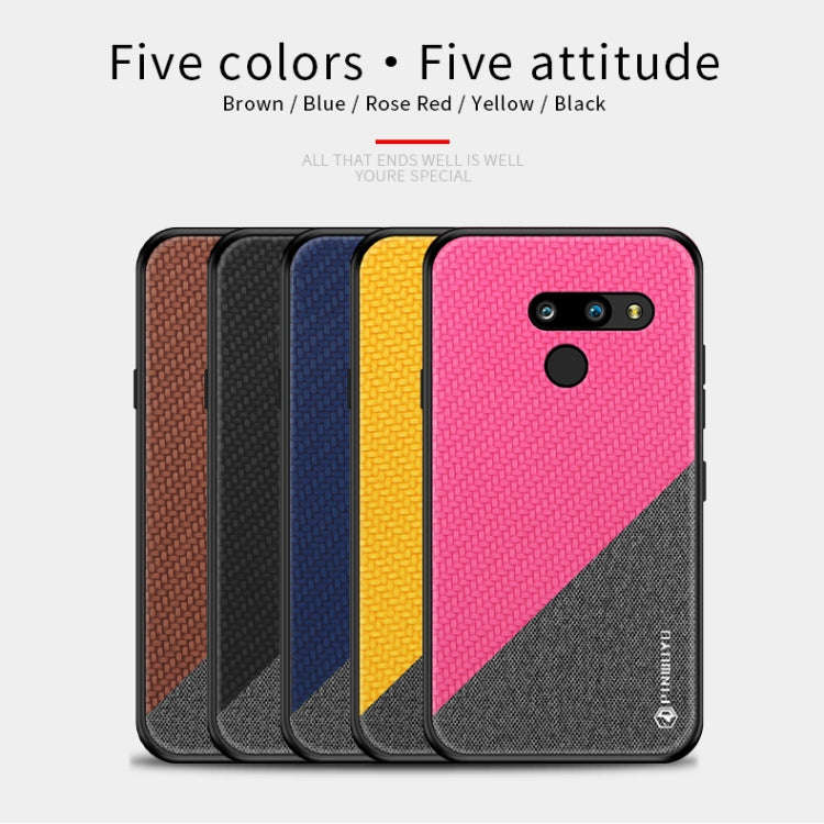 PINWUYO Hong Series Anti-fall TPU+ Chemical Fiber Cloth Protective Cover for LG G8 / G8 ThinQ(Blue)