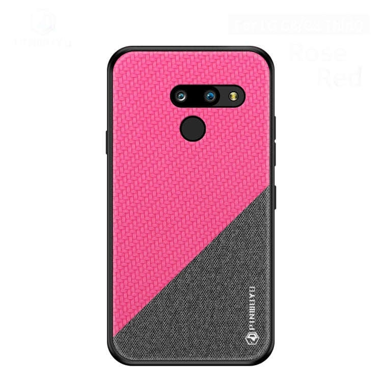 PINWUYO Hong Series Anti-fall TPU+ Chemical Fiber Cloth Protective Cover for LG G8 / G8 ThinQ(Red)