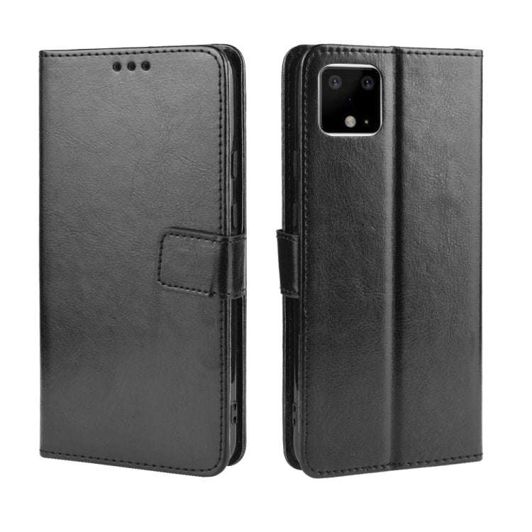 Retro Crazy Horse Texture Horizontal Flip Leather Case for Google Pixel 4 , with Holder & Card Sl...