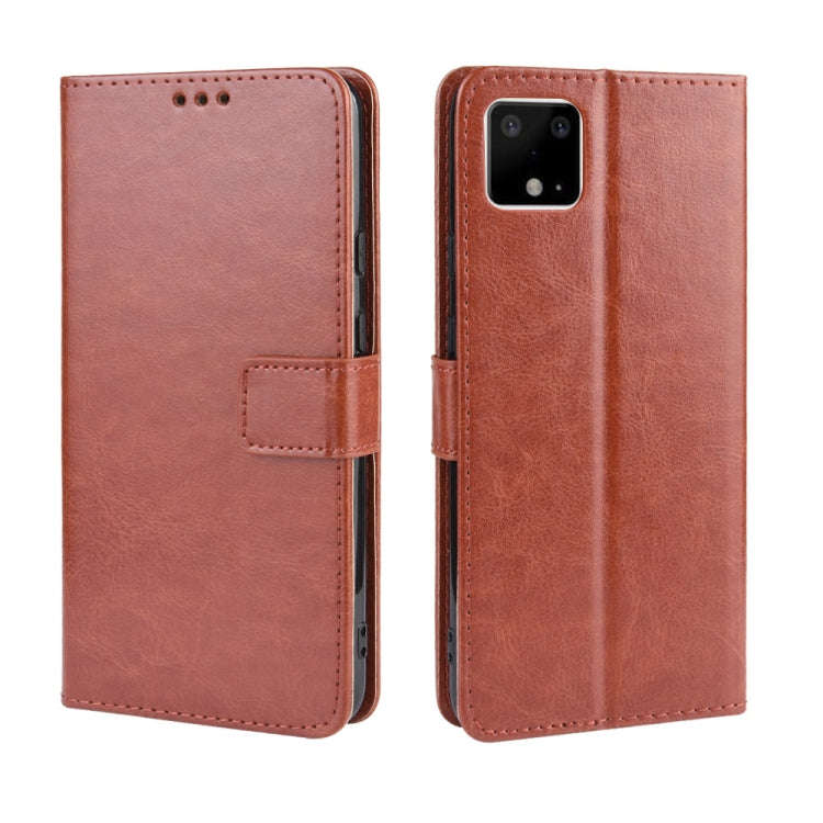 Retro Crazy Horse Texture Horizontal Flip Leather Case for Google Pixel 4 , with Holder & Card Sl...