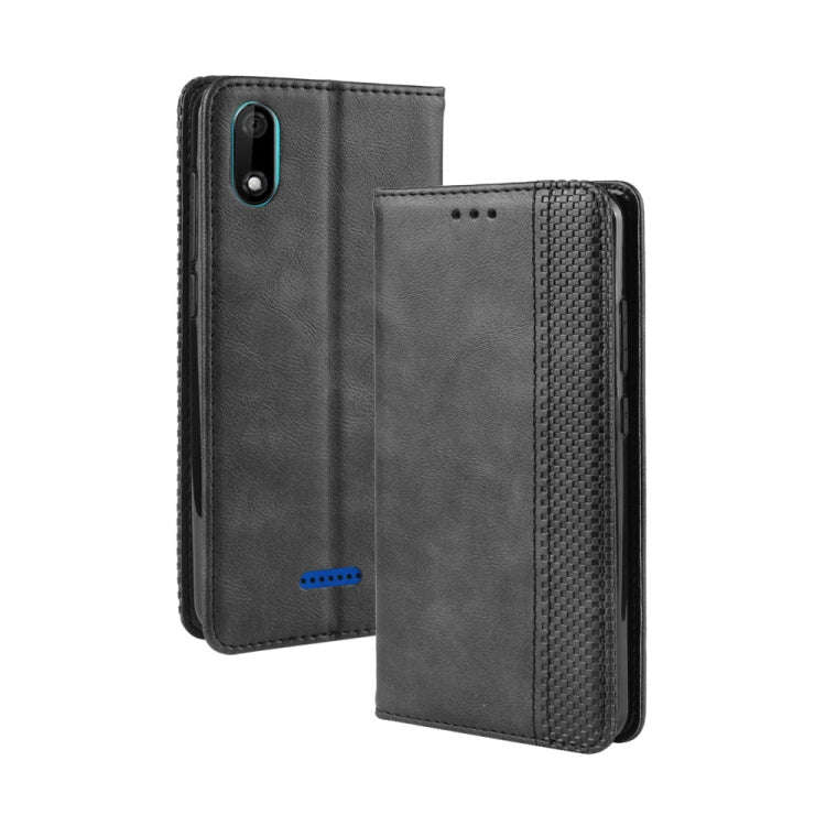 Magnetic Buckle Retro Crazy Horse Texture Horizontal Flip Leather Case for Wiko Y60, with Holder ...