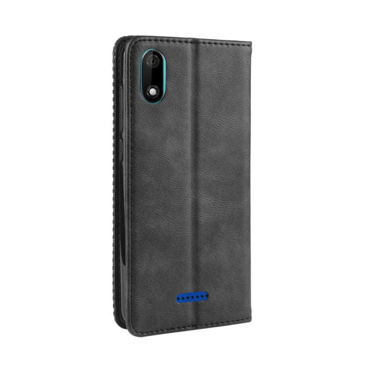Magnetic Buckle Retro Crazy Horse Texture Horizontal Flip Leather Case for Wiko Y60, with Holder ...