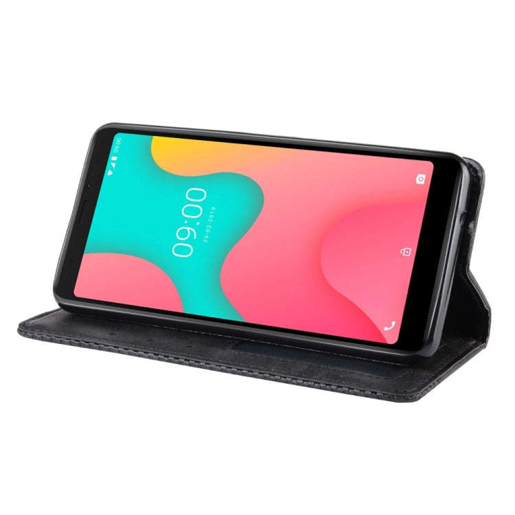 Magnetic Buckle Retro Crazy Horse Texture Horizontal Flip Leather Case for Wiko Y60, with Holder ...