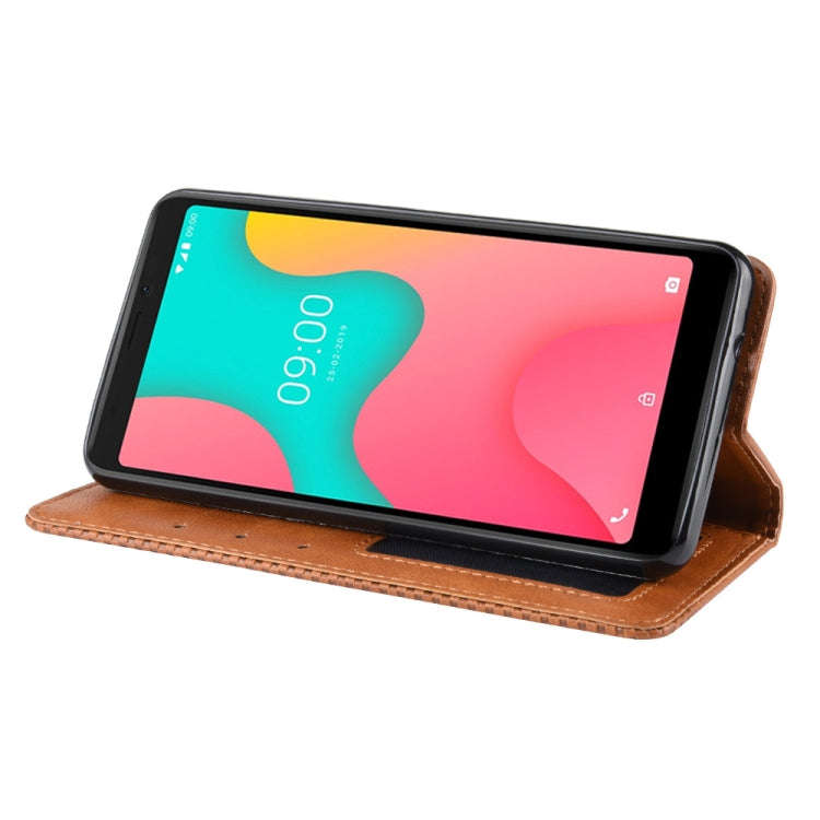 Magnetic Buckle Retro Crazy Horse Texture Horizontal Flip Leather Case for Wiko Y60, with Holder ...