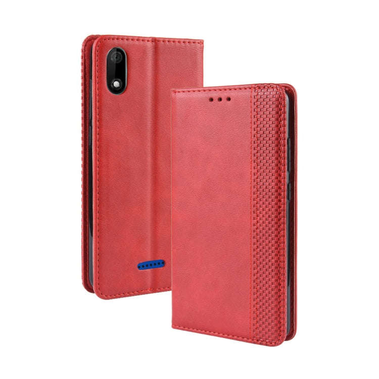 Magnetic Buckle Retro Crazy Horse Texture Horizontal Flip Leather Case for Wiko Y60, with Holder ...