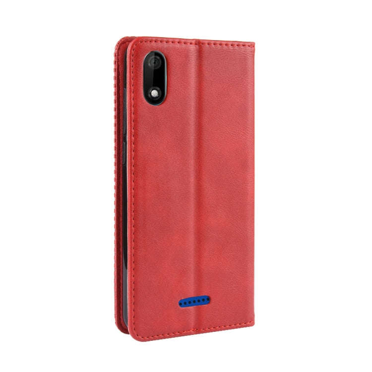 Magnetic Buckle Retro Crazy Horse Texture Horizontal Flip Leather Case for Wiko Y60, with Holder ...