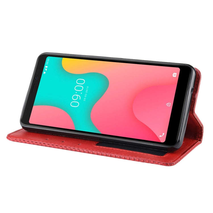 Magnetic Buckle Retro Crazy Horse Texture Horizontal Flip Leather Case for Wiko Y60, with Holder ...
