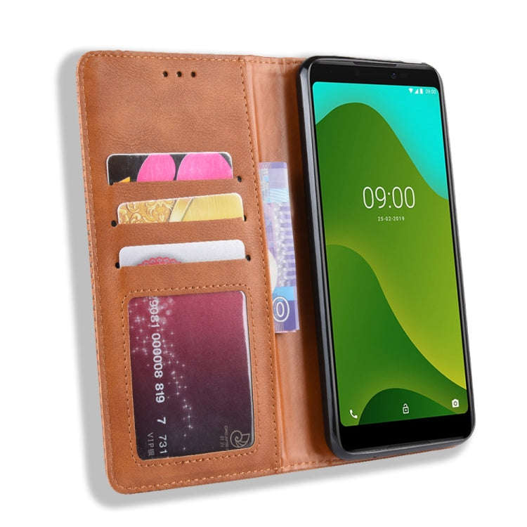 Magnetic Buckle Retro Crazy Horse Texture Horizontal Flip Leather Case for Wiko Jerry 4, with Hol...