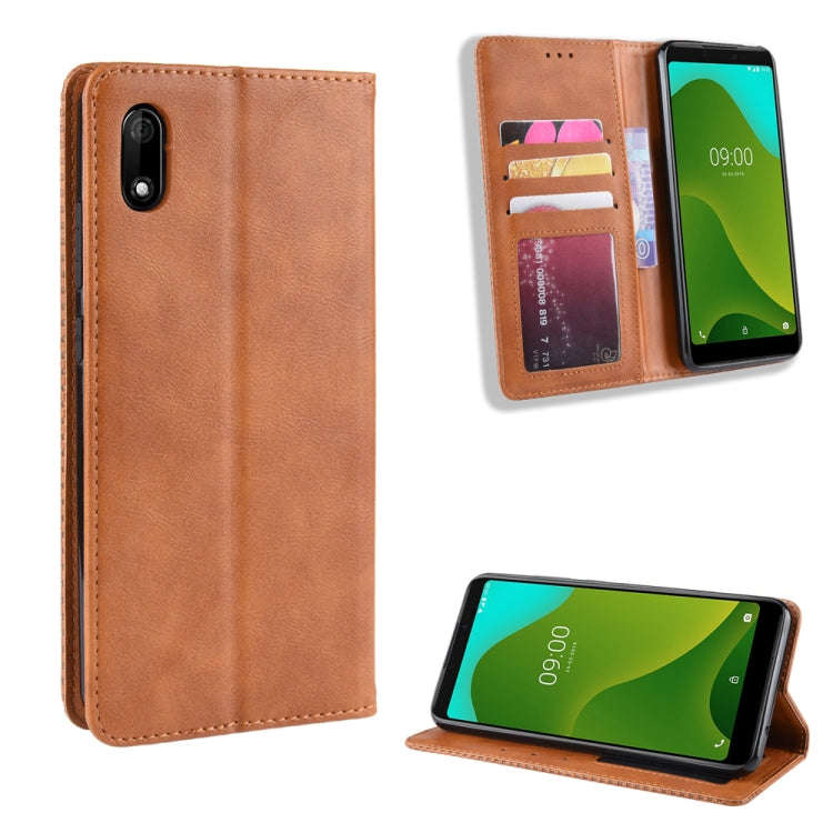 Magnetic Buckle Retro Crazy Horse Texture Horizontal Flip Leather Case for Wiko Jerry 4, with Hol...