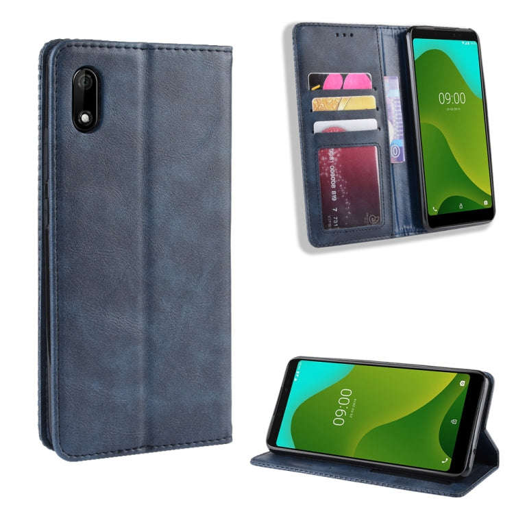 Magnetic Buckle Retro Crazy Horse Texture Horizontal Flip Leather Case for Wiko Jerry 4, with Hol...