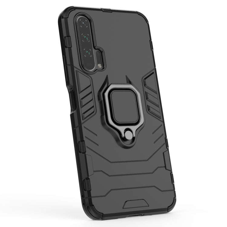PC + TPU Shockproof Protective Case with Magnetic Ring Holder for Huawei Honor 20 Pro(Navy blue)