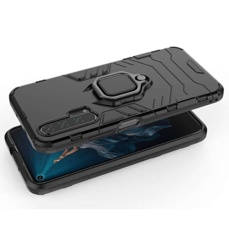 PC + TPU Shockproof Protective Case with Magnetic Ring Holder for Huawei Honor 20 Pro(Navy blue)