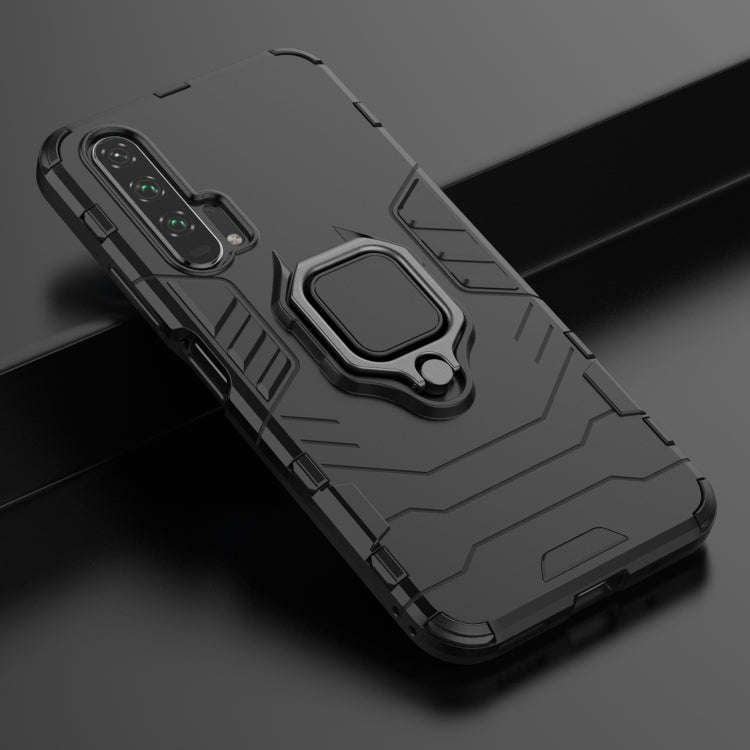 PC + TPU Shockproof Protective Case with Magnetic Ring Holder for Huawei Honor 20 Pro(Navy blue)