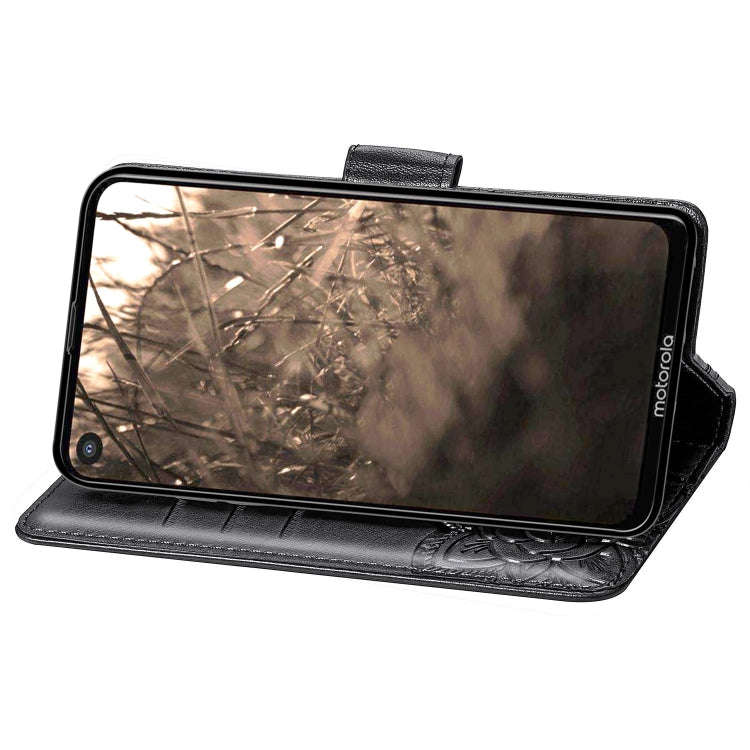 Butterfly Love Flowers Embossing Horizontal Flip Leather Case For Motorola P40 with Holder & Card...