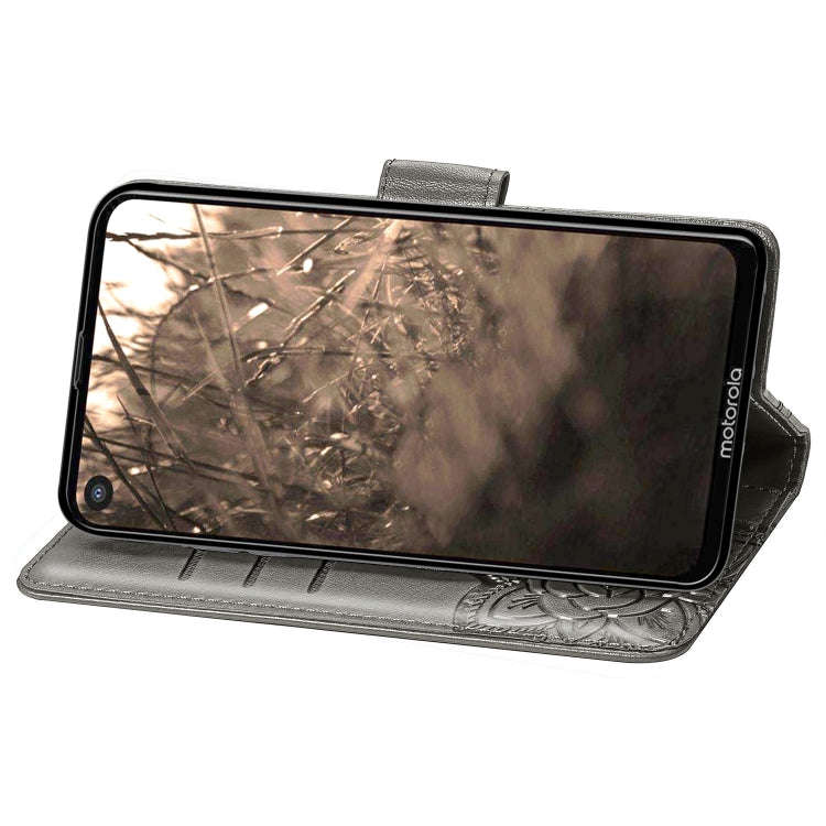 Butterfly Love Flowers Embossing Horizontal Flip Leather Case For Motorola P40 with Holder & Card...