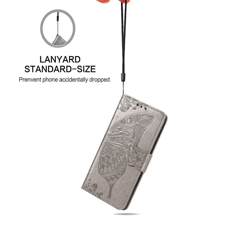 Butterfly Love Flowers Embossing Horizontal Flip Leather Case For Motorola P40 with Holder & Card...