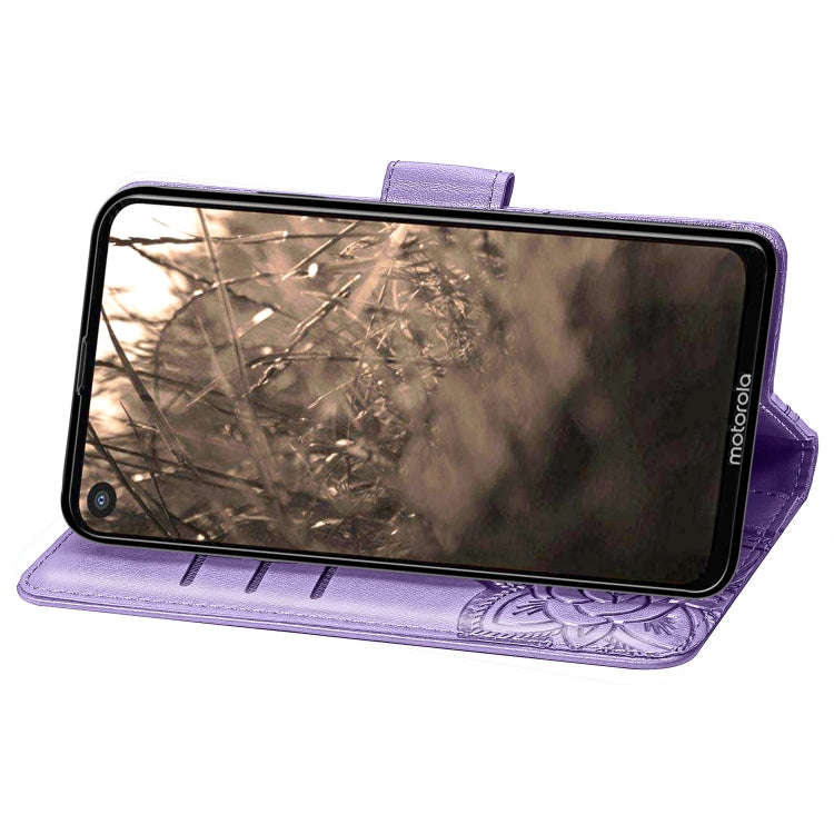 Butterfly Love Flowers Embossing Horizontal Flip Leather Case For Motorola P40 with Holder & Card...