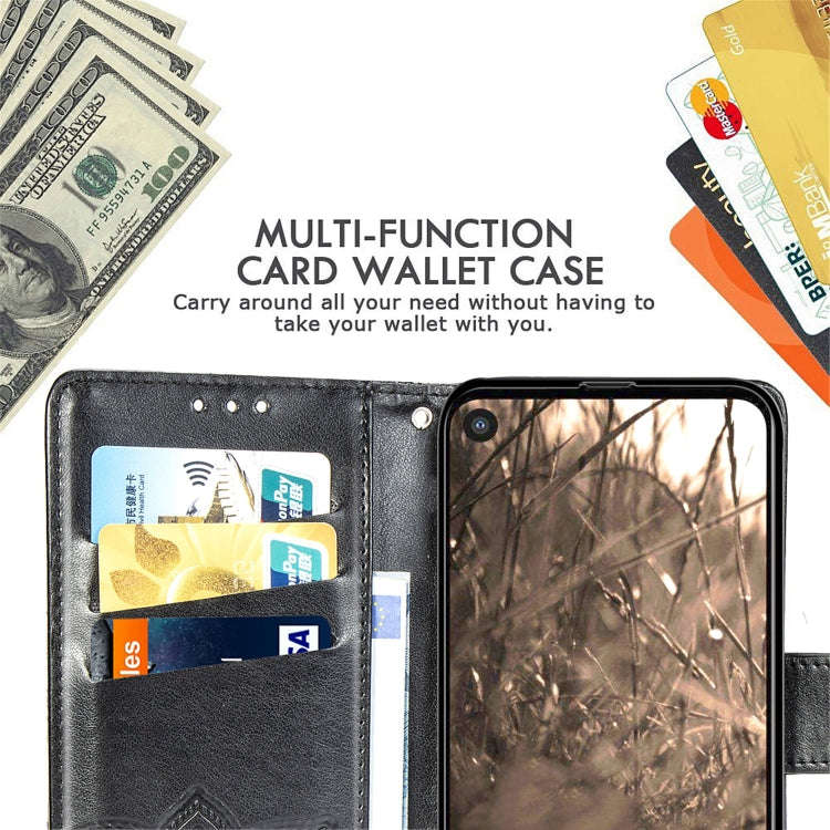 Butterfly Love Flowers Embossing Horizontal Flip Leather Case For Motorola P40 with Holder & Card...