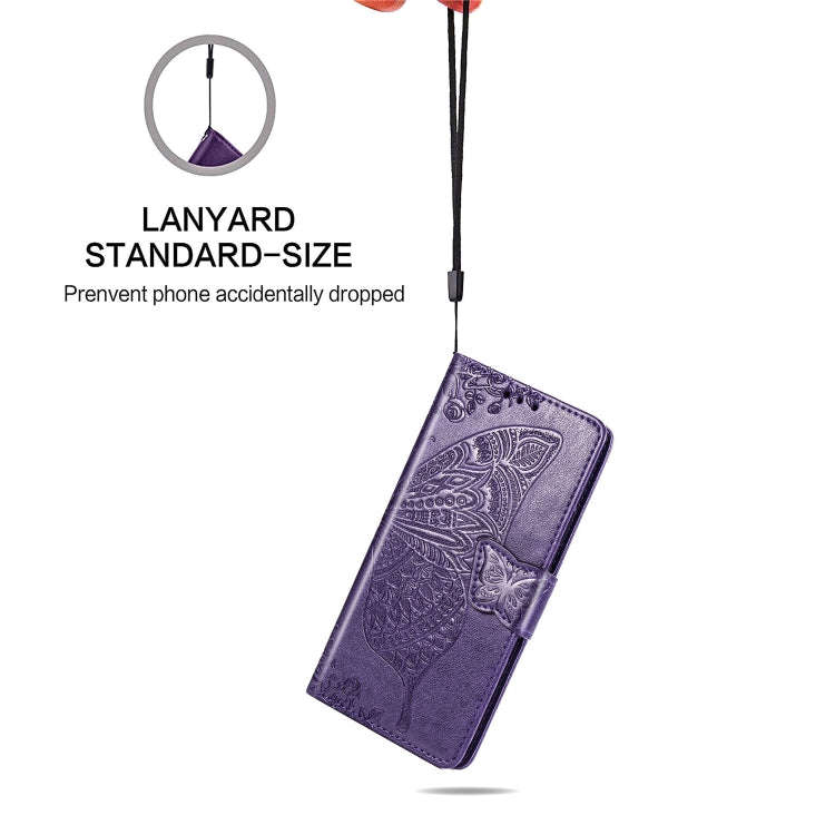 Butterfly Love Flowers Embossing Horizontal Flip Leather Case For Motorola P40 with Holder & Card...